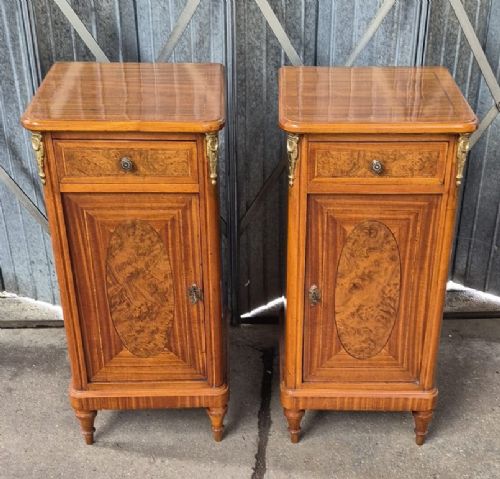 Pair of French Walnut and Kingwood Bedside Cabinets