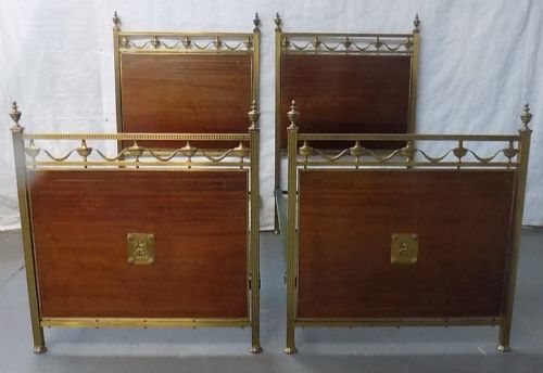 Pair of Late Victorian Brass Framed Bedsteads