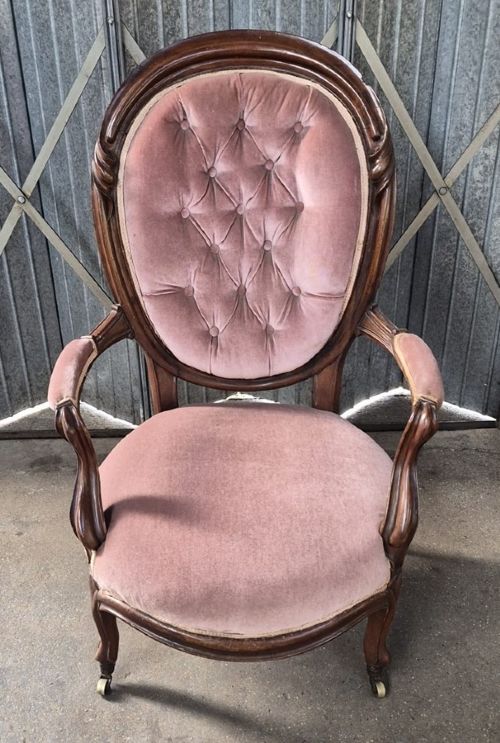 Victorian Mahogany Framed Armchair