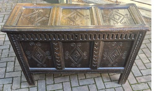 18th Century Yorkshire Carved Coffer