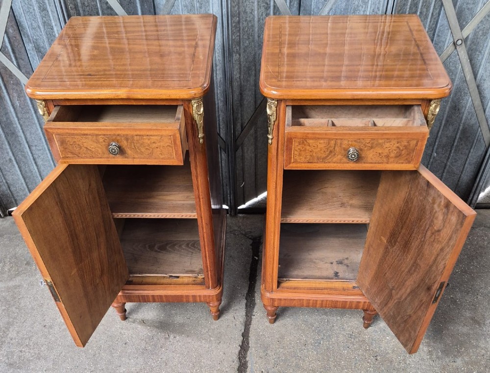 Pair of French Walnut and Kingwood Bedside Cabinets View II