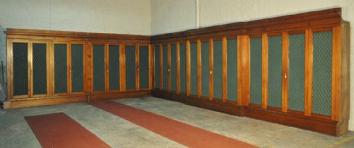 Exceptionally Large Set of Bespoke Made Antique Pine Library Bookcase Cabinets