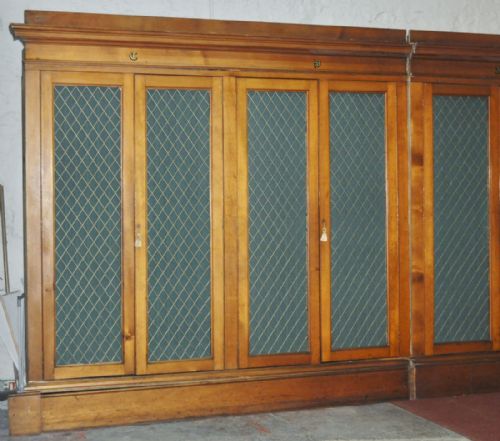 fig 4. Exceptionally Large Set Of Bespoke Made Antique Pine Library Bookcase Cabinets