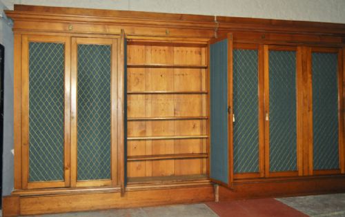 fig 7. Exceptionally Large Set Of Bespoke Made Antique Pine Library Bookcase Cabinets