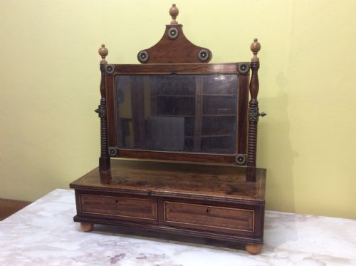 Regency Mahogany, Rosewwod and Yew Wood Dressing Table Mirror.