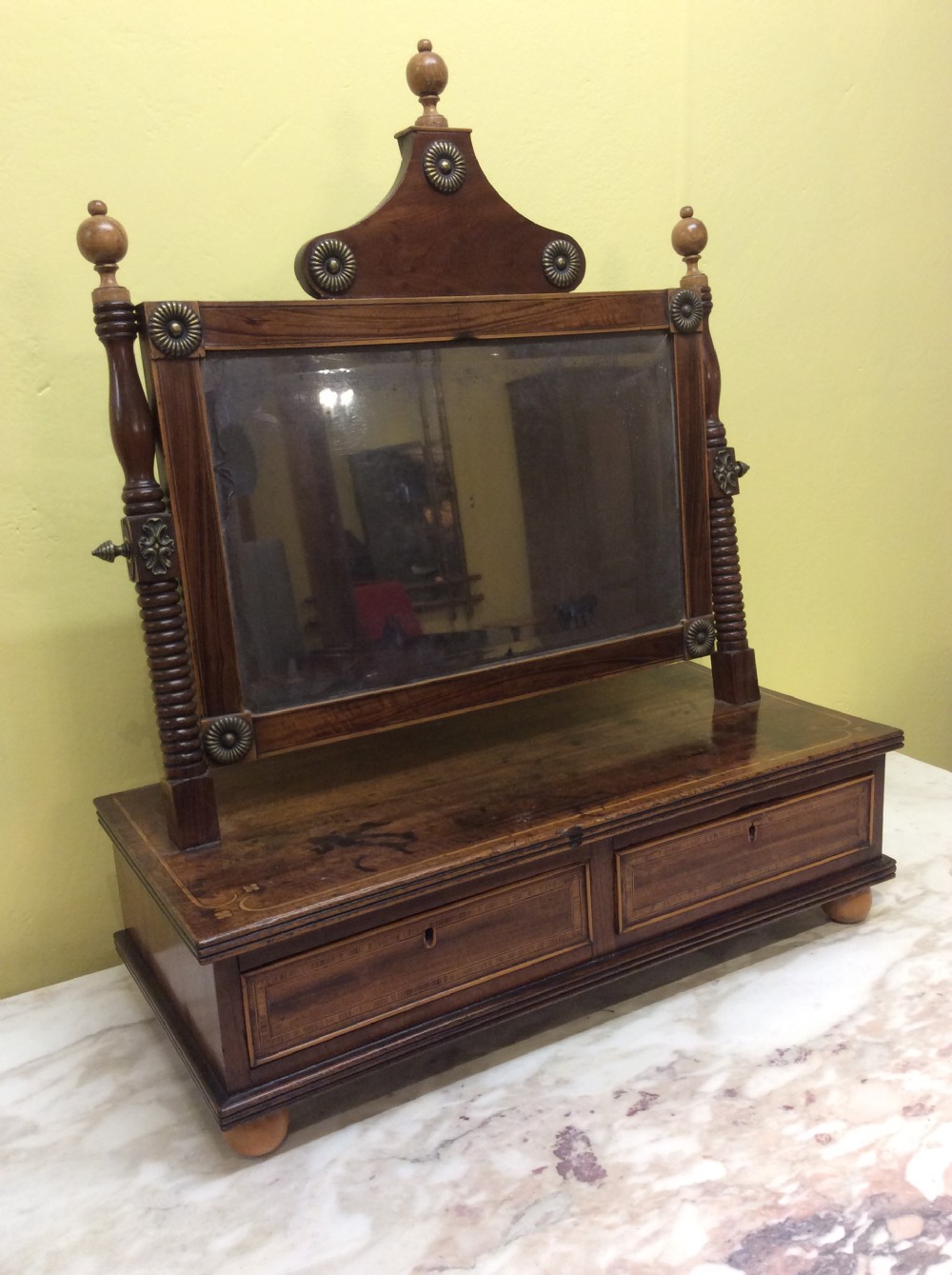 Regency Mahogany, Rosewwod and Yew wood dressing table mirror. View II