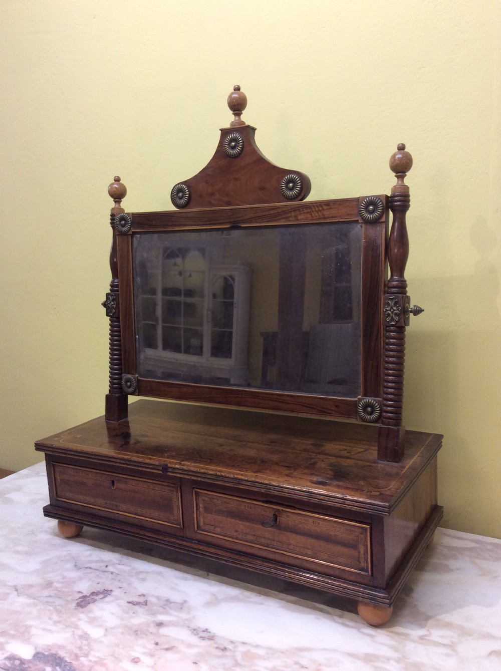 Regency Mahogany, Rosewwod and Yew wood dressing table mirror. View VI