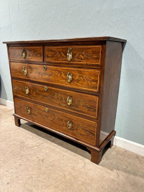 UNUSUAL 18TH C NARROW MAHOGANY CHEST OF DRAWERS - ADDITIONAL PHOTO 1