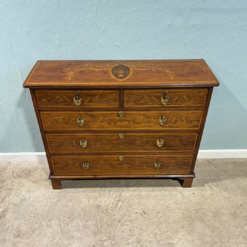 UNUSUAL 18TH C NARROW MAHOGANY CHEST OF DRAWERS - ADDITIONAL PHOTO 3