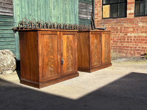 RARE PAIR 18TH C MAHOGANY SIDE CABINETS - ADDITIONAL PHOTO 1
