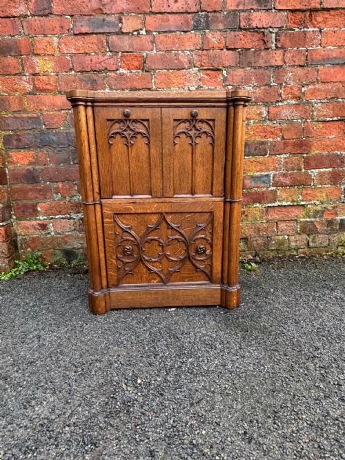 PAIR 19TH CENTURY GOTHIC REVIVAL BEDSIDES - ADDITIONAL PHOTO 1