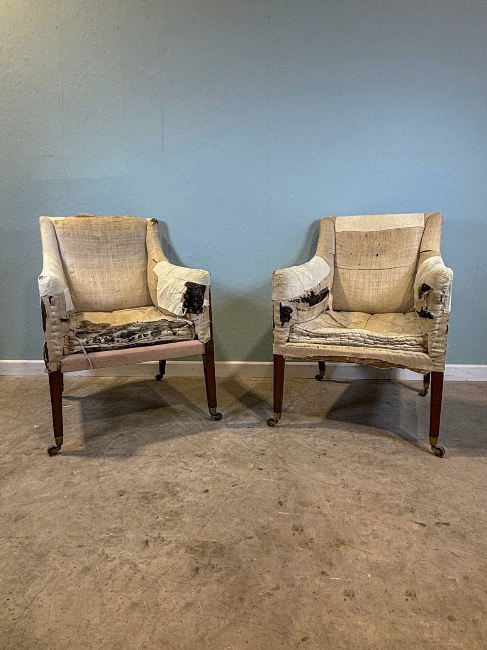 Rare Pair of 18th Century Library Armchairs