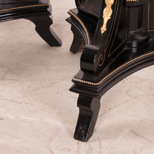 PAIR OF EBONISED HIGHLY DECORATIVE TORCHERES - ADDITIONAL PHOTO 6