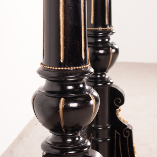 PAIR OF EBONISED HIGHLY DECORATIVE TORCHERES - ADDITIONAL PHOTO 12