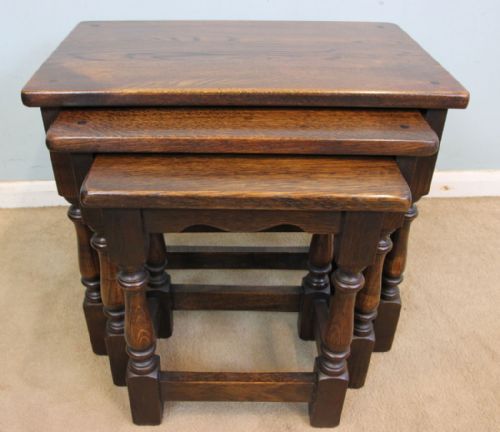 Oak Nest of Three Occasional Tables
