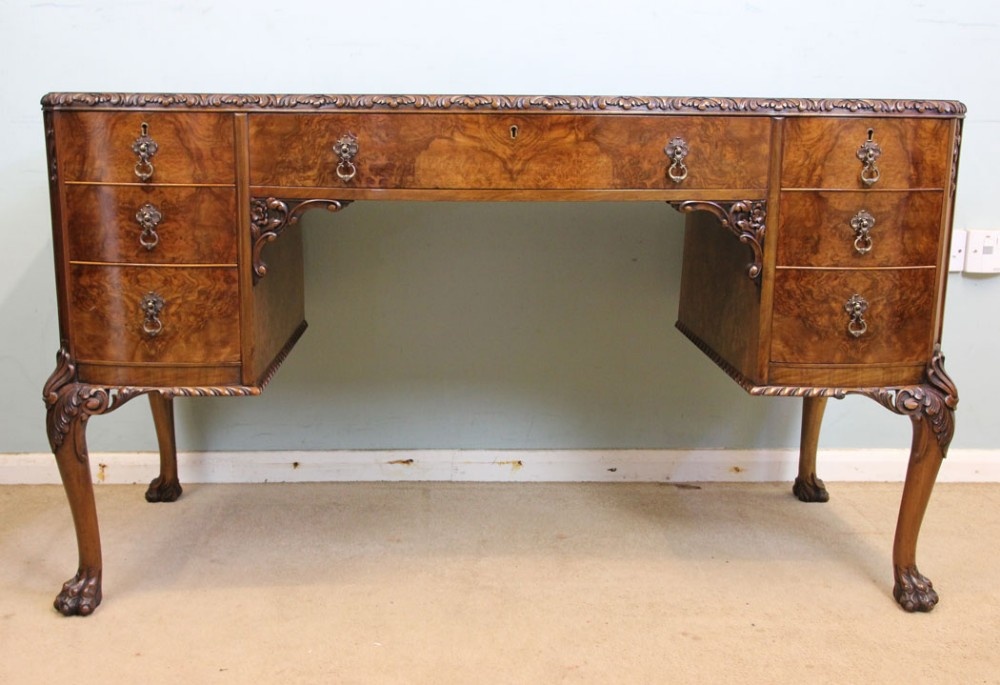 Quality Burr Walnut Writing Table