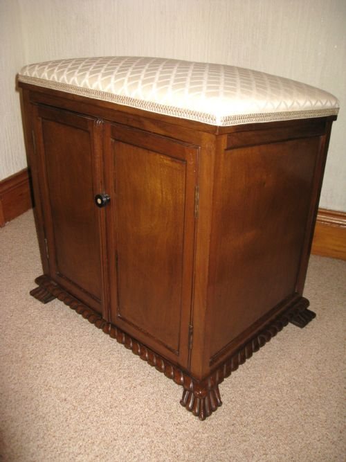 Mahogany Piano Stool / Music Cabinet