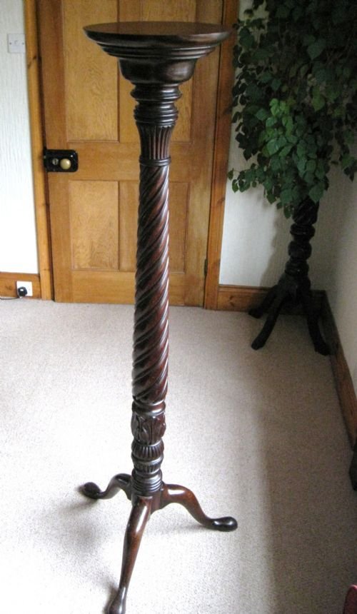 Tall Mahogany Torchere