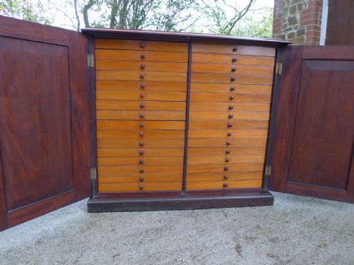 A Fine Victorian Mahogany 32 Drawer Collectors Cabinet Circa 1880