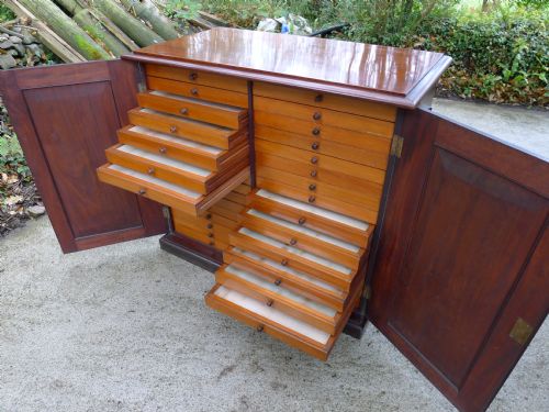 fig 1. A FINE VICTORIAN MAHOGANY 32 DRAWER COLLECTORS CABINET CIRCA 1880