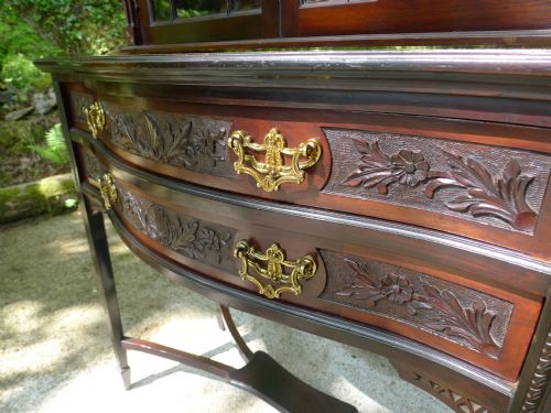 LATE VICTORIAN MAHOGANY ASTRAGAL GLAZED DISPLAY CABINET ON STAND - ADDITIONAL PHOTO 6
