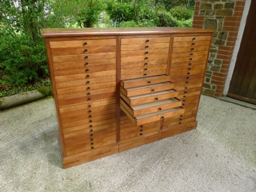 A 60 Drawer Walnut Watkins and Doncaster Collectors Cabinet Circa 1930.