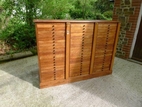 fig 1. A 60 DRAWER WALNUT WATKINS AND DONCASTER COLLECTORS CABINET CIRCA 1930.