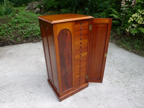 A Unique 16 Drawer Honduras Mahogany Collectors Cabinet of the Highest Quality. Circa 1860.