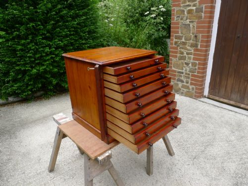 A Good Victorian Polished Deal Graduated Collectors Cabinet Circa 1890.