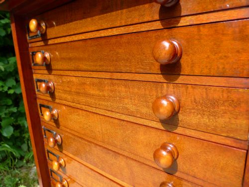 fig 1. AN EXCEPTIONAL 20 DRAWER BUTTERFLY COLLECTORS CABINET BY CROCKETT OF CAVENDISH SQUARE. LONDON. CIRCA 1890.