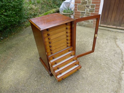 A GOOD 12 DRAWER WD DEAL AND MAHOGANY COLLECTORS CABINET CIRCA 1890