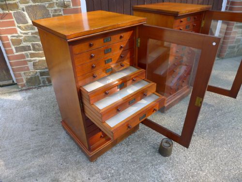 A VERY FINE PAIR OF 12 DRAWER STANDISH COLLECTORS CABINETS CIRCA 1880 - ADDITIONAL PHOTO 7