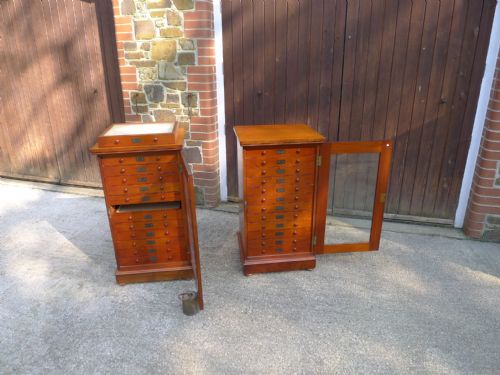 A VERY FINE PAIR OF 12 DRAWER STANDISH COLLECTORS CABINETS CIRCA 1880 - ADDITIONAL PHOTO 15