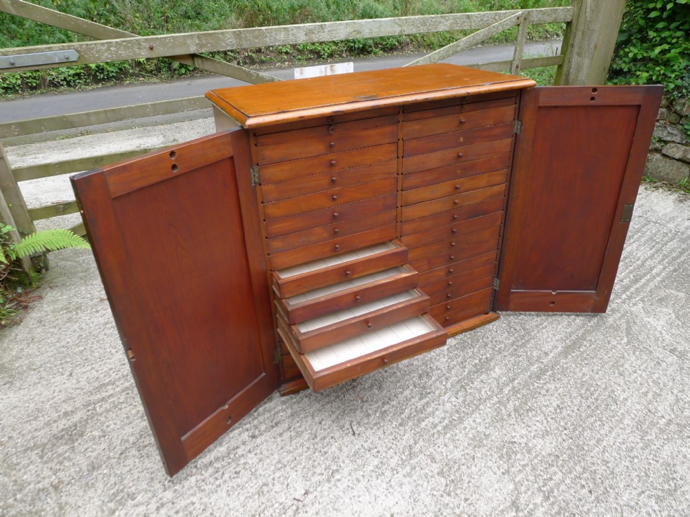 A GOOD AND VERSATILE MAHOGANY COLLECTORS CABINET 34 DRAWERS. CIRCA 1880