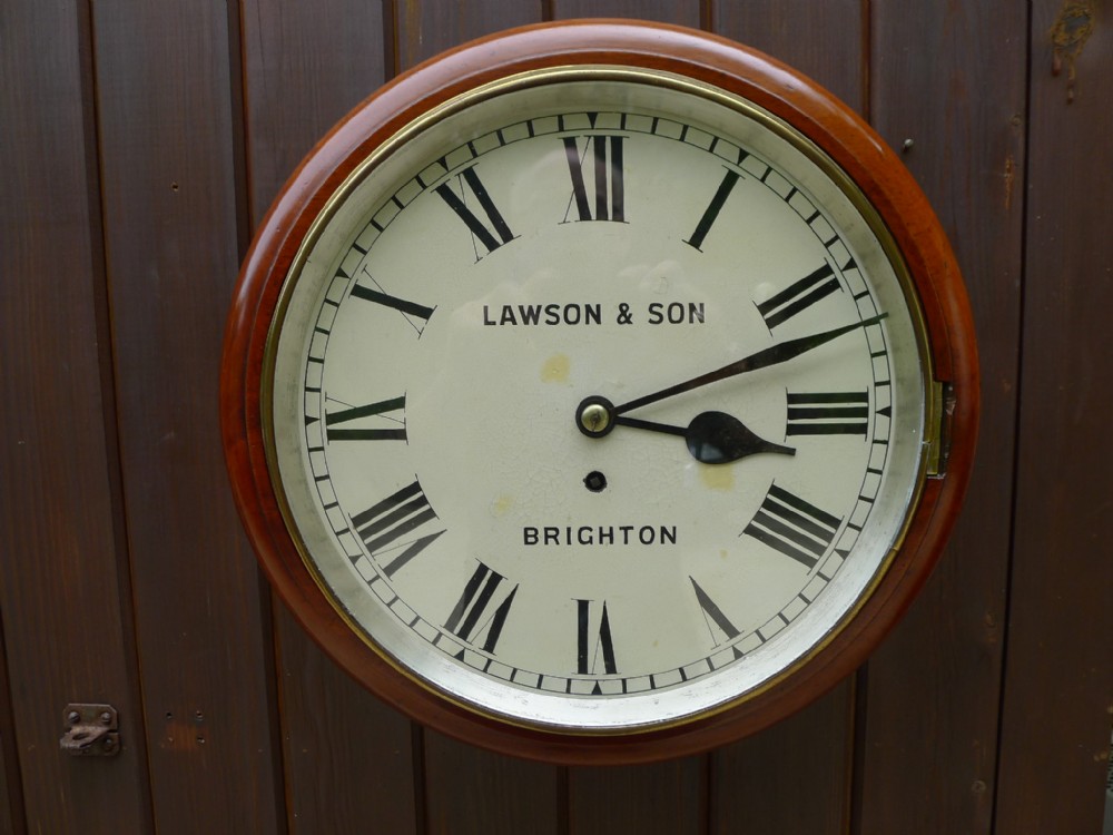A FINE ENGLISH FUSEE DIAL CLOCK BY LAWSON AND SON, BRIGHTON. CIRCA 1890.