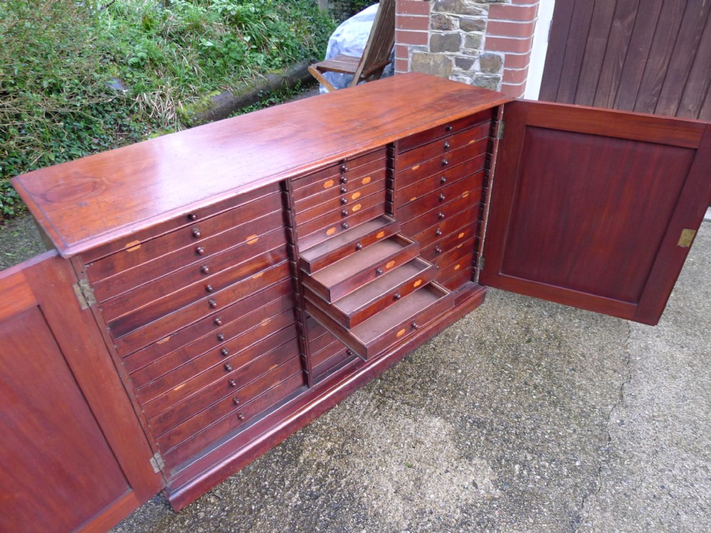 A 41 DRAWER MAHOGANY COLLECTORS CABINET WITH GRADUATED DRAWERS. EX CAMBRIDGE UNIVERSITY MUSEUM. CIRCA 1820. EX EGG CABINET.