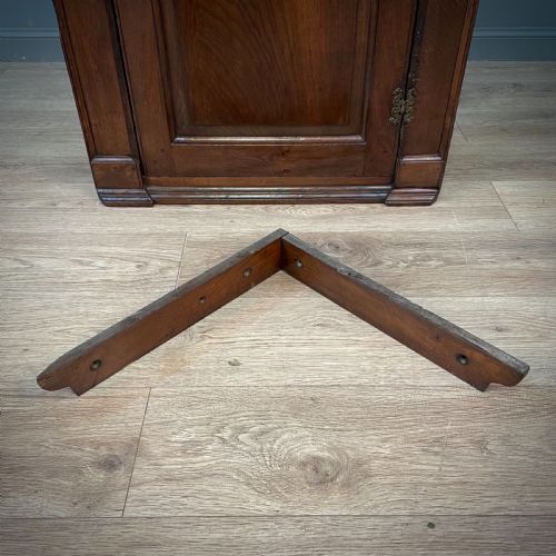ATTRACTIVE ANTIQUE GEORGIAN OAK HANGING CORNER CABINET - ADDITIONAL PHOTO 9
