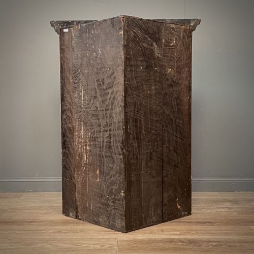ATTRACTIVE ANTIQUE GEORGIAN OAK HANGING CORNER CABINET - ADDITIONAL PHOTO 10