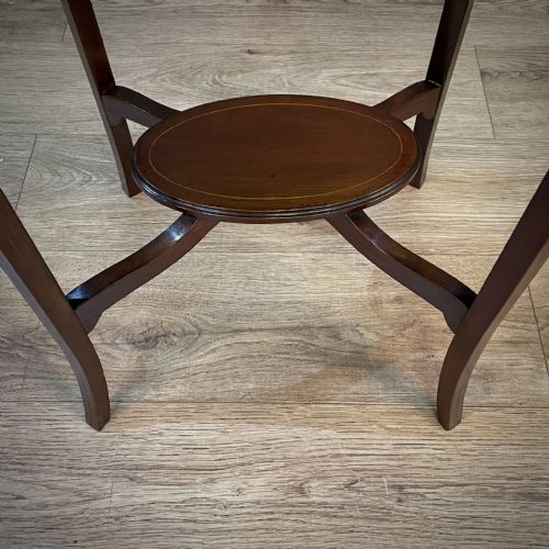 fig 2. Attractive Edwardian Oval Inlaid Mahogany Two Tier Side Table