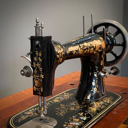 fig 5. Rare Antique Victorian Kimball & Morton Oscillator Sewing Machine Cast Iron Base