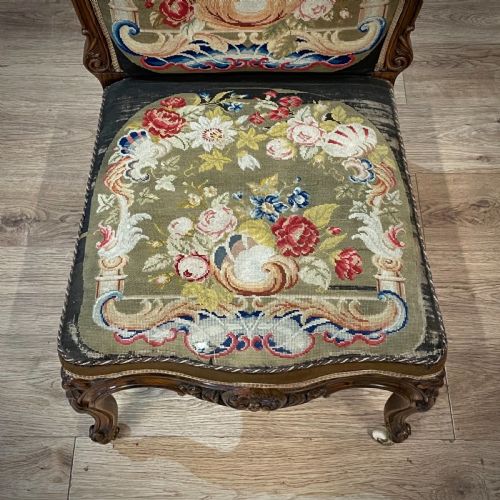 fig 3. Superb High Backed Antique Victorian Carved Rosewood Upholstered Chair