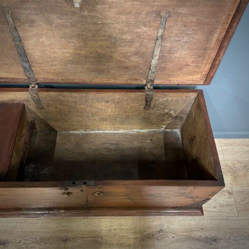 ANTIQUE VICTORIAN LARGE RUSTIC TEAK GEROBOG MARRIAGE CHEST ON WHEELS - ADDITIONAL PHOTO 8