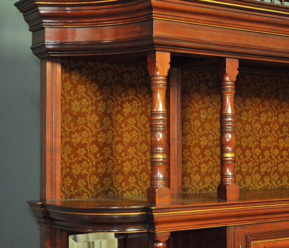 Large Antique Walnut Aesthetic Sideboard Dresser, Manner of Lambs of Manchester View XII
