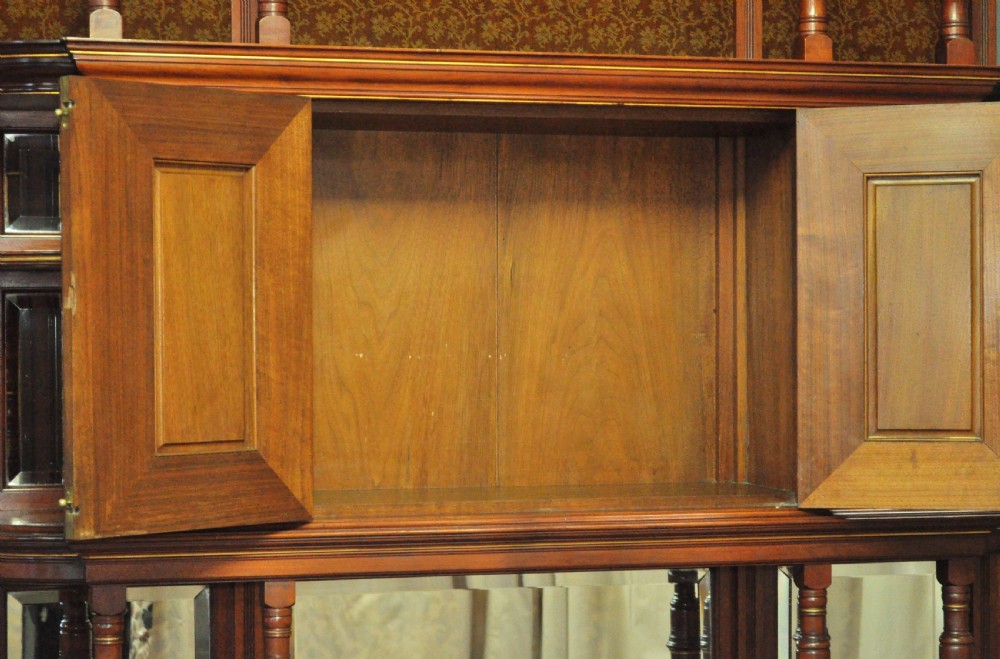 Large Antique Walnut Aesthetic Sideboard Dresser, Manner of Lambs of Manchester View XVII