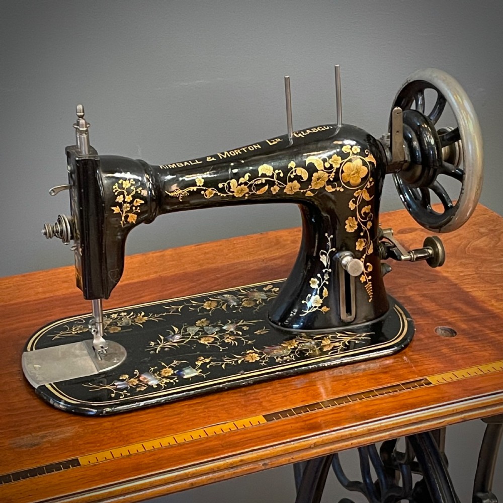 Rare Antique Victorian Kimball & Morton Oscillator Sewing Machine Cast Iron Base View II