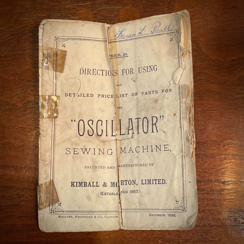 Rare Antique Victorian Kimball & Morton Oscillator Sewing Machine Cast Iron Base View XVI