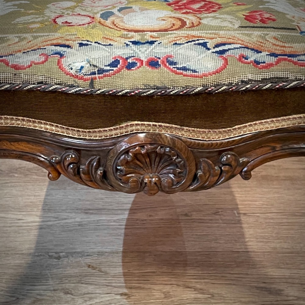 Superb High Backed Antique Victorian Carved Rosewood Upholstered Chair View IX