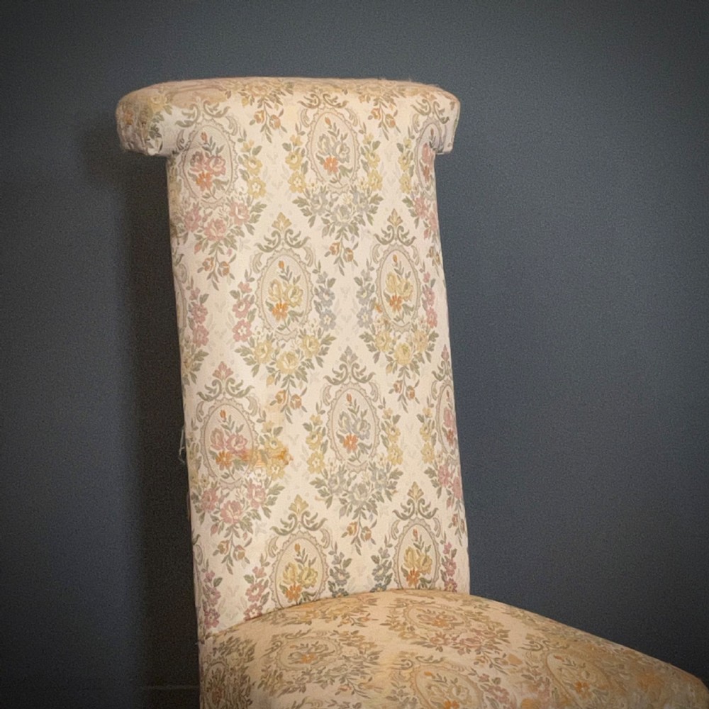 Attractive Antique Victorian Prie Dieu Mahogany Prayer Chair For Reupholstery View II
