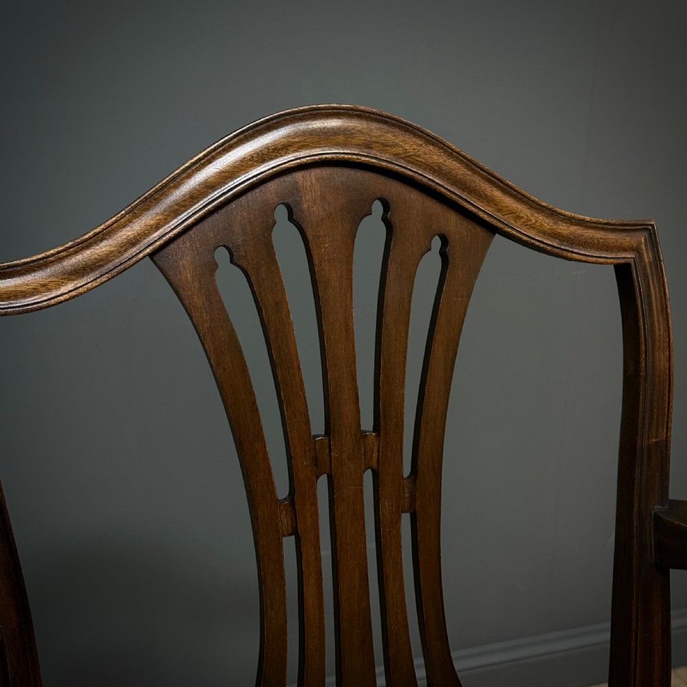 Attractive Set of Eight Antique Mahogany Dining Chairs, With Carvers View VII