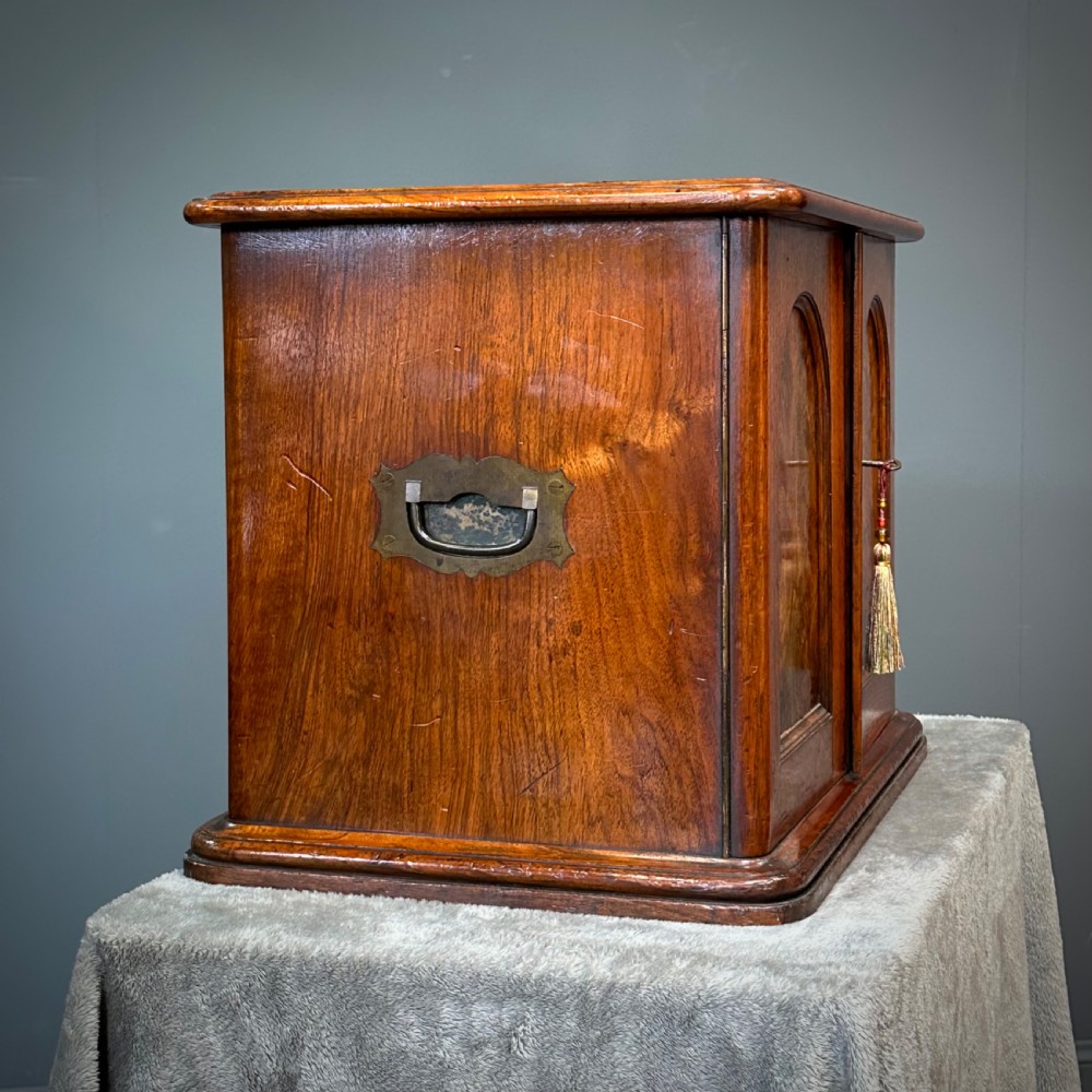 Attractive Antique Victorian Burr Walnut Cutlery Cabinet View IX